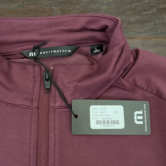 New with Tag Travis Mathew Valiant mens long sleeve 1/3 zip pullover size L & XL - Picture 12 of 15